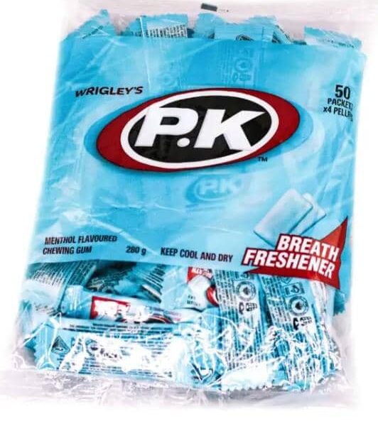 P.K MENTHOL FLAVOURED CHEWING GUM 240g